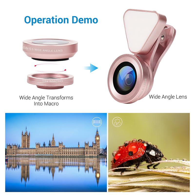 LED Selfie Flash Light Beauty Lens