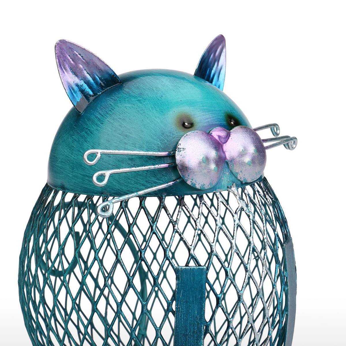 Blue Cat Shaped Piggy Bank