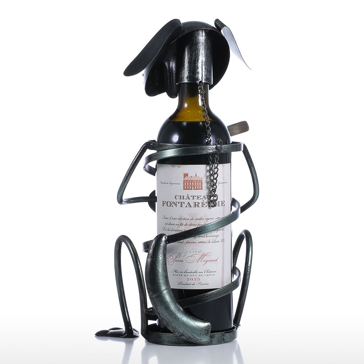 Metal Puppy Wine Holder
