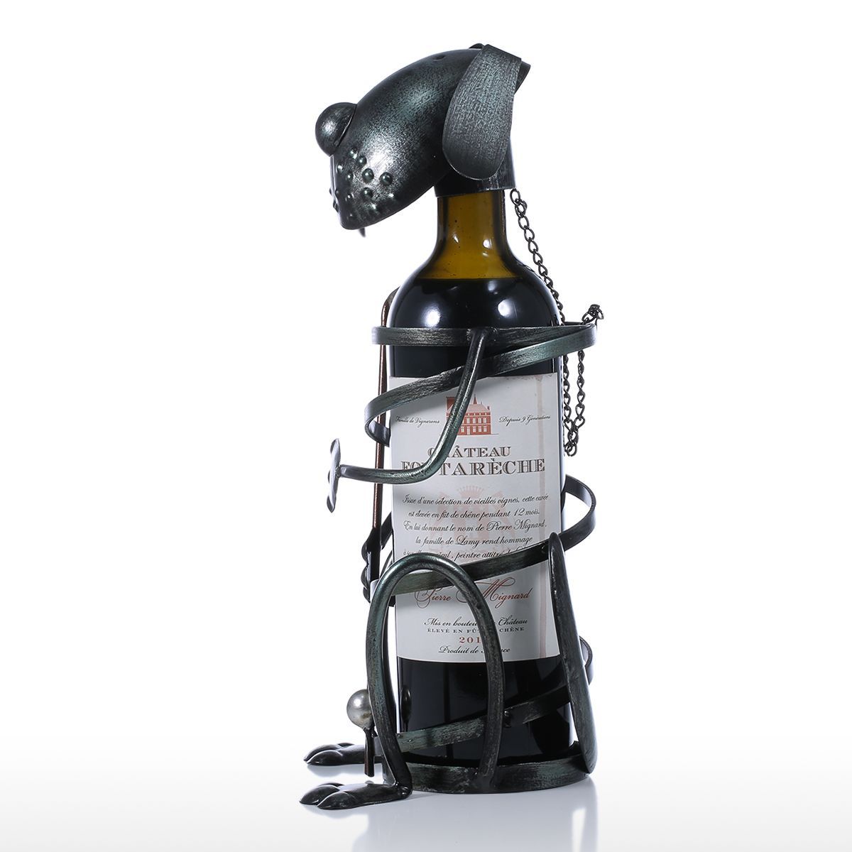 Metal Puppy Wine Holder