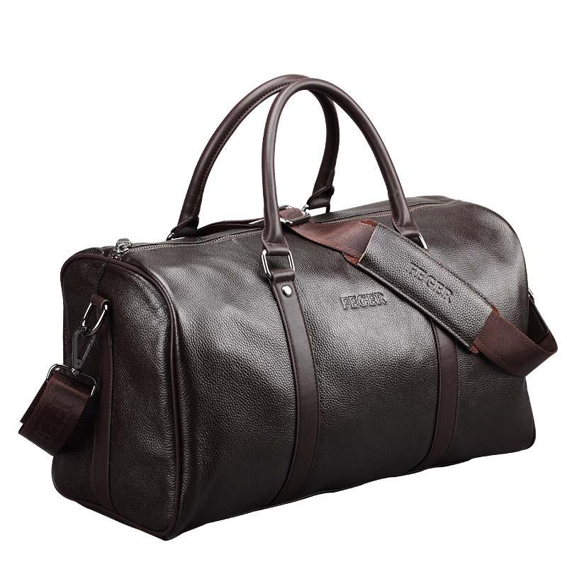 International Traveler Premium Leather Duffle Bag