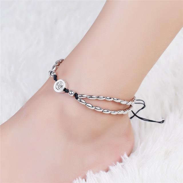 Vintage Bracelet Foot Jewelry Retro Anklet For Women Girls Ankle Leg Chain Charm Starfish Beads Bracelet Fashion Beach Jewelry