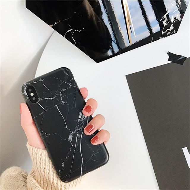 Marble Case For Iphone 8 7 Plus X 6 S Plus Case Fashion Grip Stand Holder Silicone Soft Phone Case For Iphone 7 Back Cover Coque