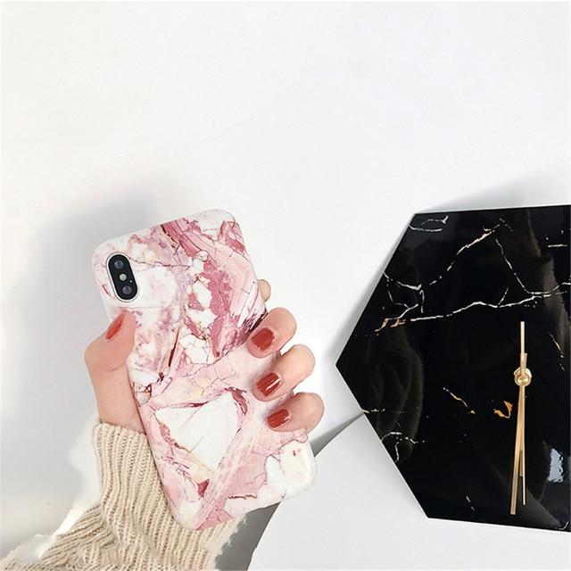 Marble Case For Iphone 8 7 Plus X 6 S Plus Case Fashion Grip Stand Holder Silicone Soft Phone Case For Iphone 7 Back Cover Coque