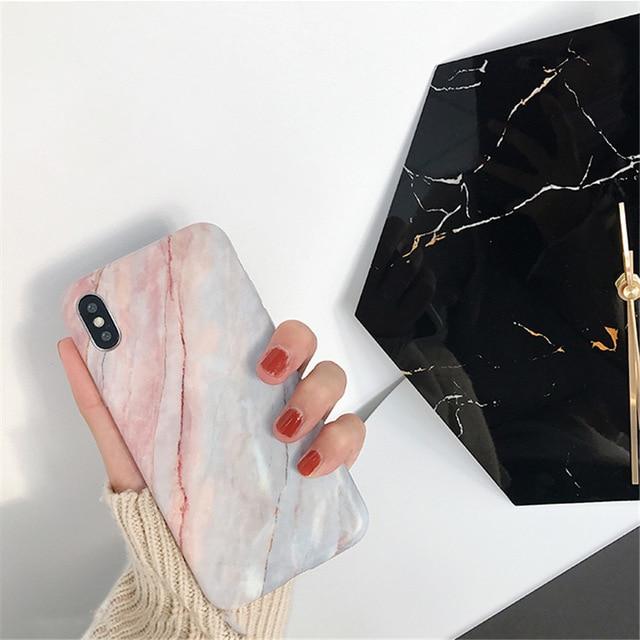 Marble Case For Iphone 8 7 Plus X 6 S Plus Case Fashion Grip Stand Holder Silicone Soft Phone Case For Iphone 7 Back Cover Coque