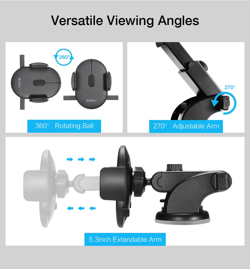 AUTOMATICALLY LOCKING WINDSHIELD PHONE HOLDER, UNIVERSAL FIT