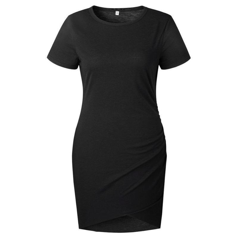 Women Casual Dresses Round Neck Short Sleeve Dress