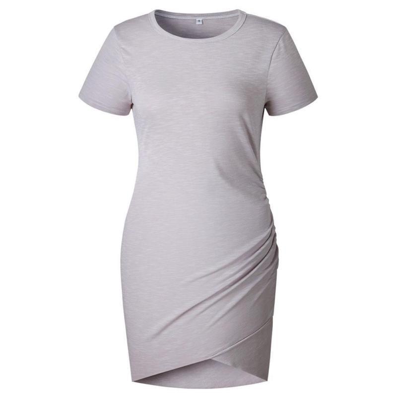 Women Casual Dresses Round Neck Short Sleeve Dress