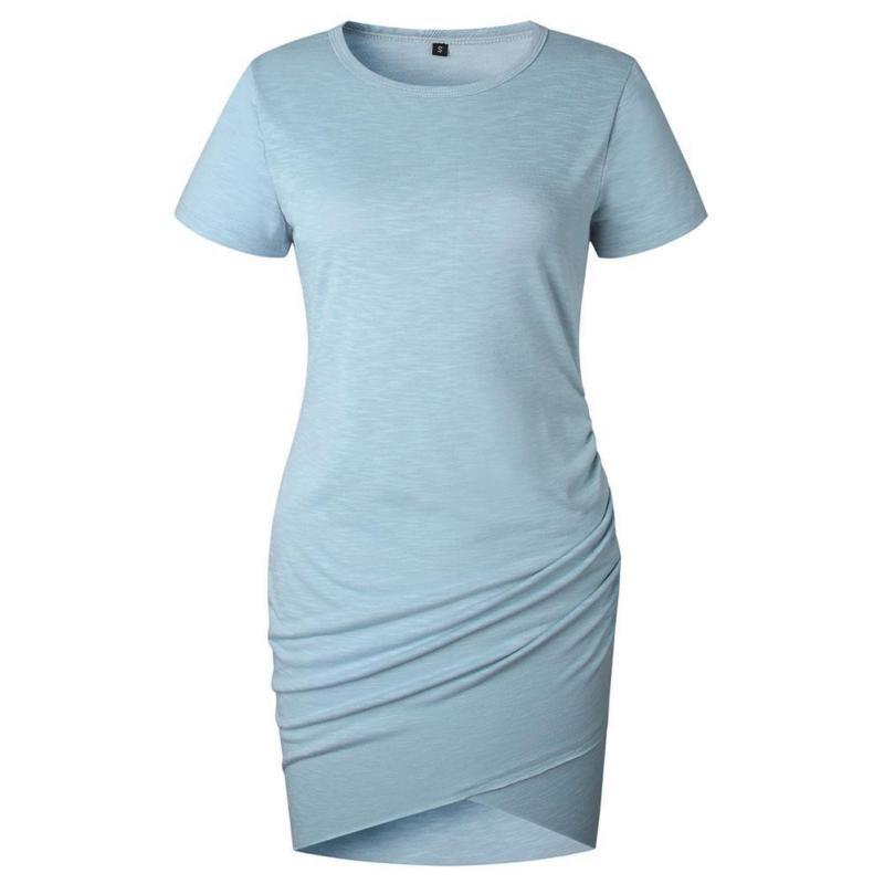 Women Casual Dresses Round Neck Short Sleeve Dress