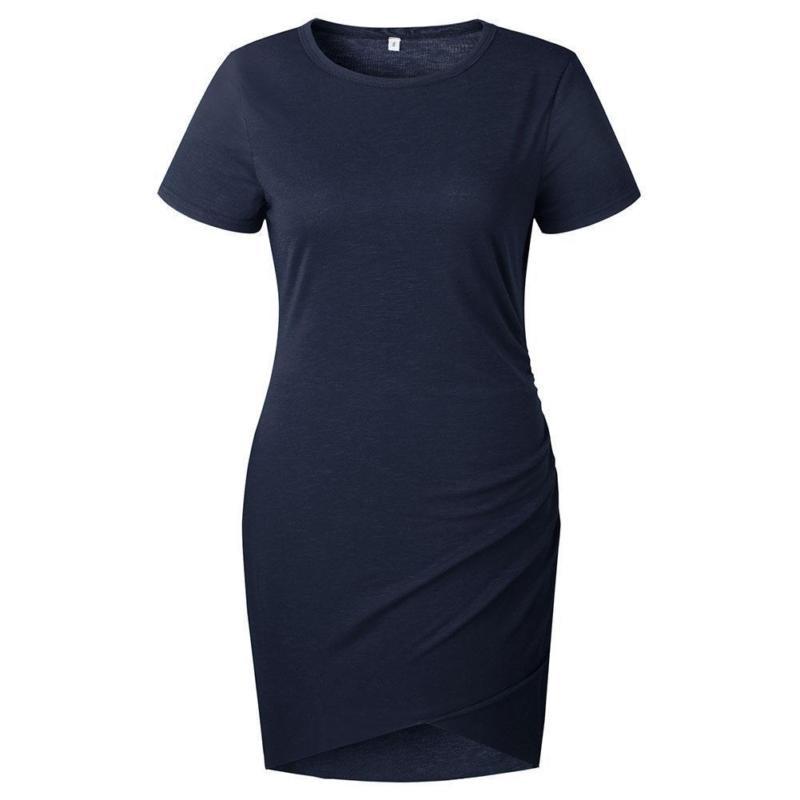 Women Casual Dresses Round Neck Short Sleeve Dress