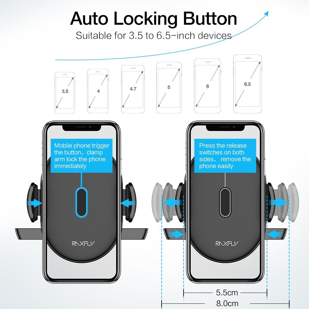 AUTOMATICALLY LOCKING WINDSHIELD PHONE HOLDER, UNIVERSAL FIT
