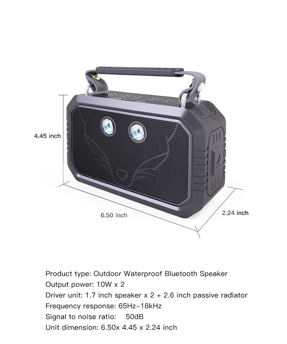 2-in-1 Waterproof Bluetooth Speaker and Flashlight