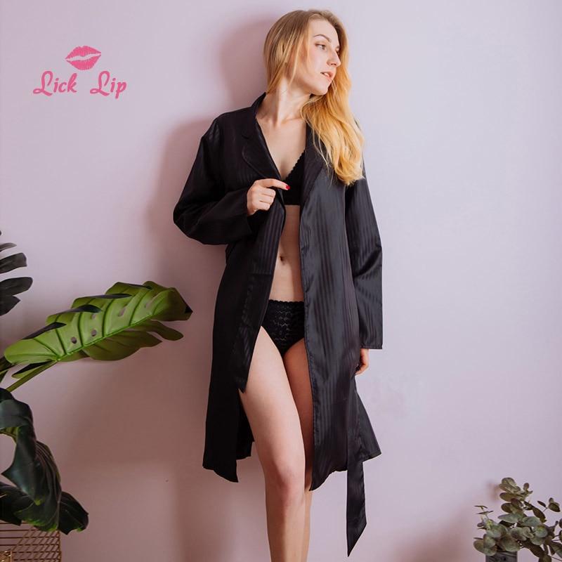 Sexy Striped Bathrobe