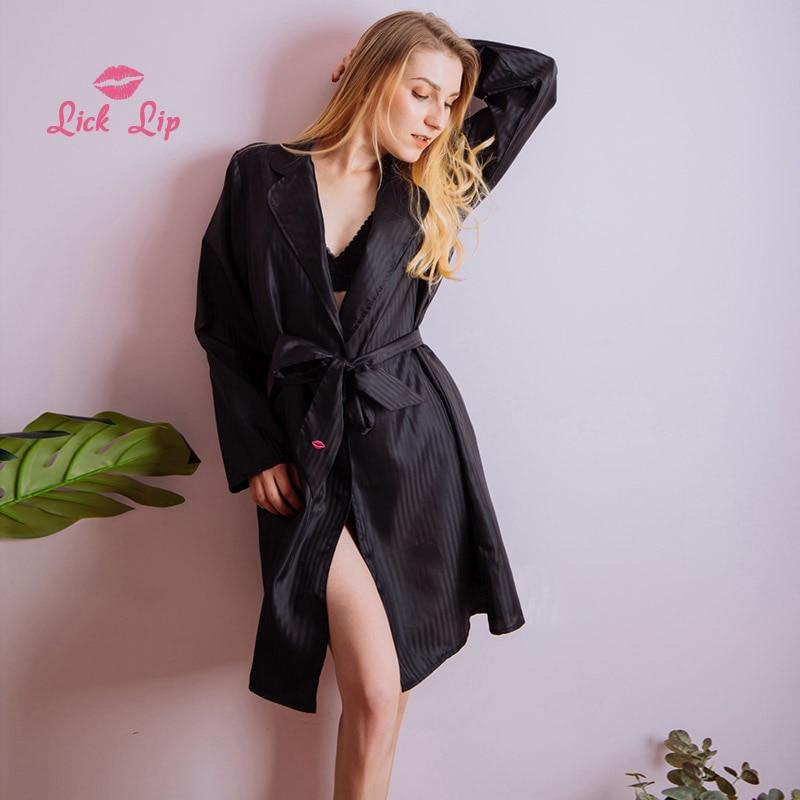 Sexy Striped Bathrobe