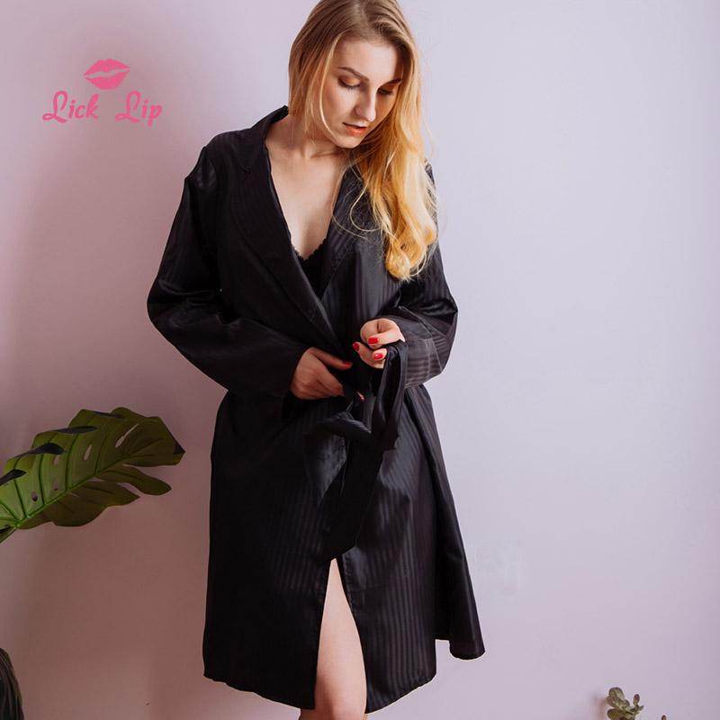 Sexy Striped Bathrobe