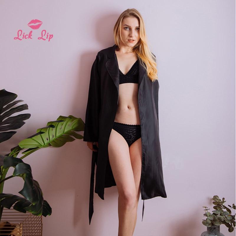 Sexy Striped Bathrobe