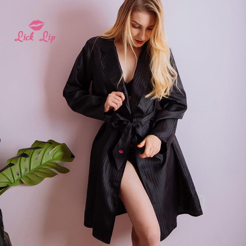 Sexy Striped Bathrobe