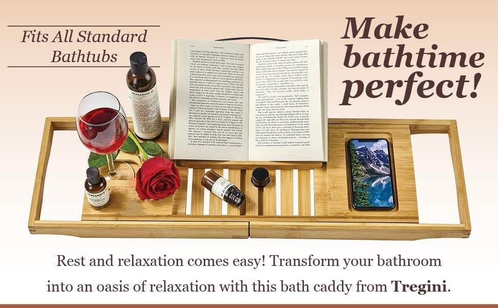 Luxury Bathroom Bamboo Bath Shelf