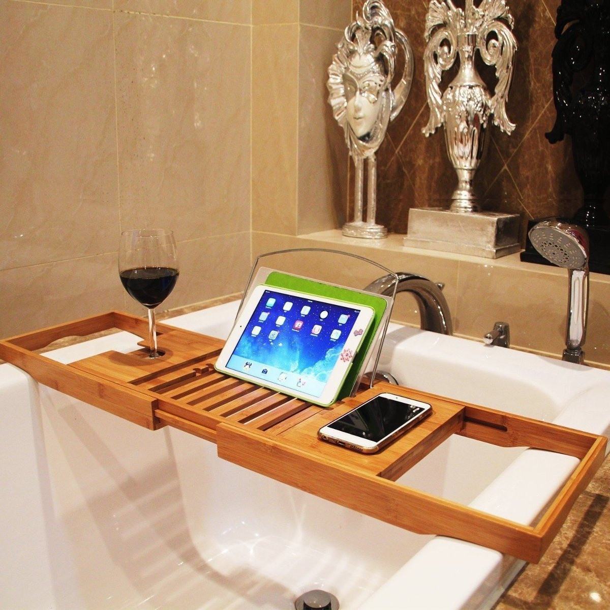 Luxury Bathroom Bamboo Bath Shelf