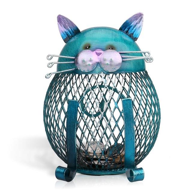 Blue Cat Shaped Piggy Bank