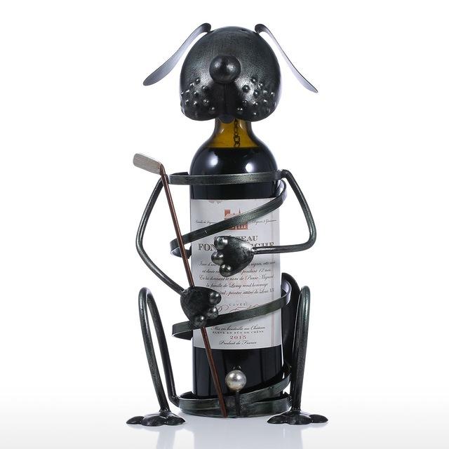 Metal Puppy Wine Holder