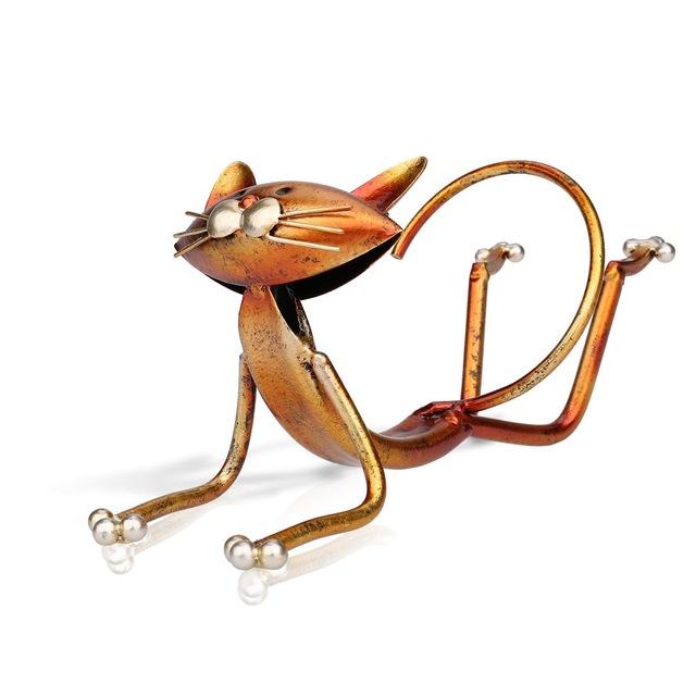 Yoga Cat Metal Wine Holder