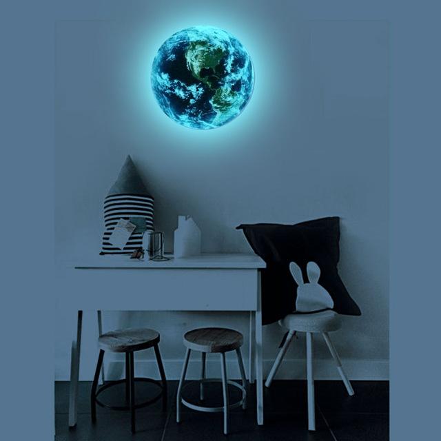 Luminous Blue Earth 3D Wall Stickers