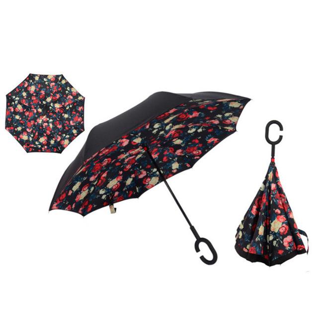 Windproof Double Layer Inverted Umbrella
