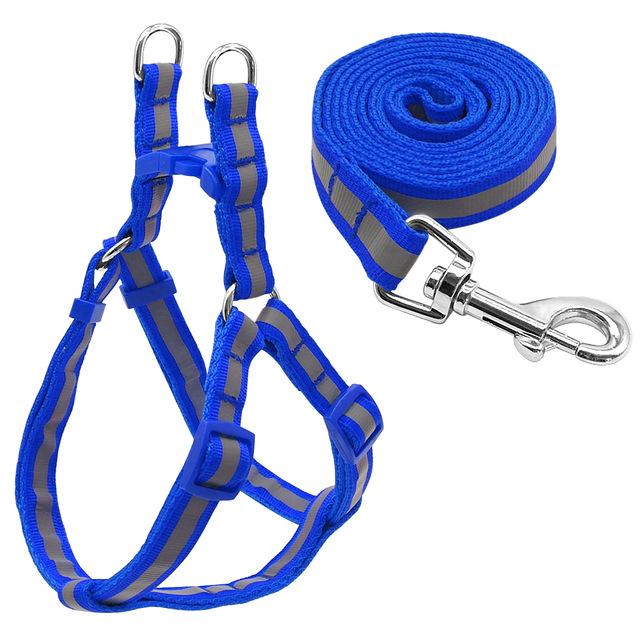 No Pull reflective nylon dog harness leash set