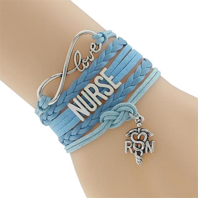 "Nurse" Leather Wrist Bracelet