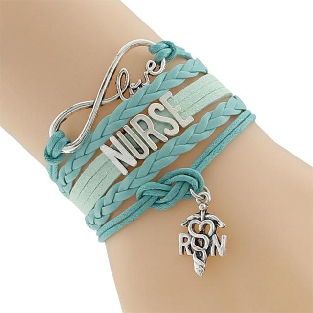 "Nurse" Leather Wrist Bracelet