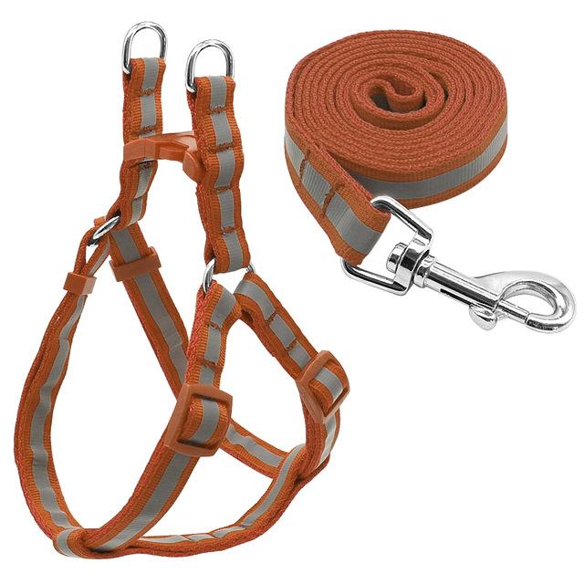 No Pull reflective nylon dog harness leash set