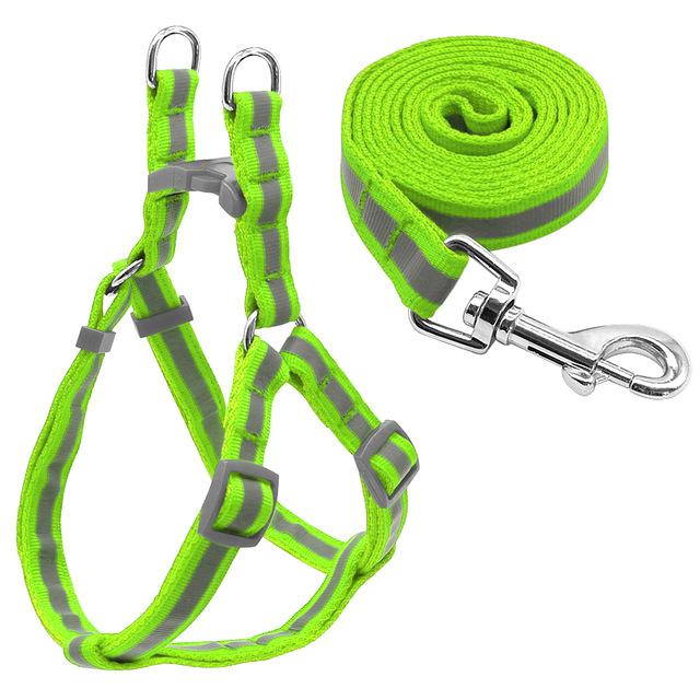 No Pull reflective nylon dog harness leash set