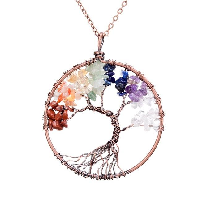 Multi Colored Tree Of Life Necklace