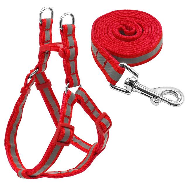 No Pull reflective nylon dog harness leash set