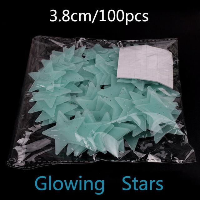 Starry Night Glow In Wall Sticker Set
