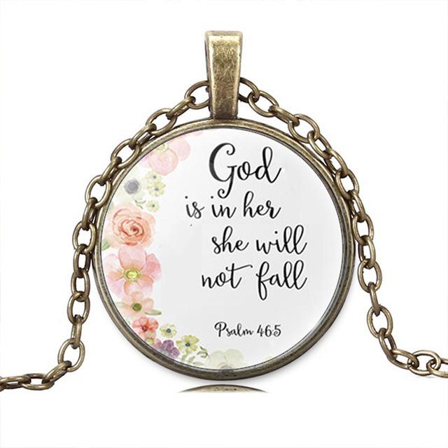"God Is With Her" Inspirational Necklace