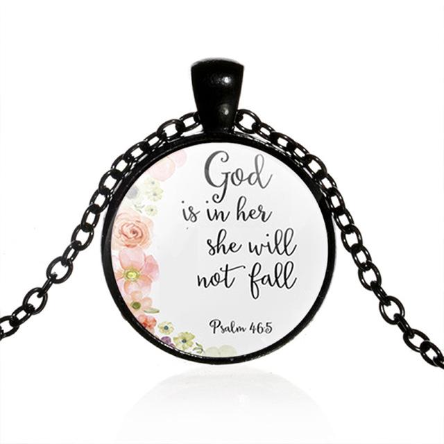"God Is With Her" Inspirational Necklace