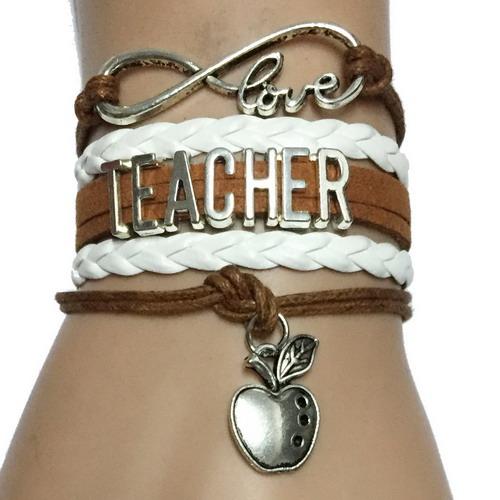 "Teacher" Leather Wrist Bracelet